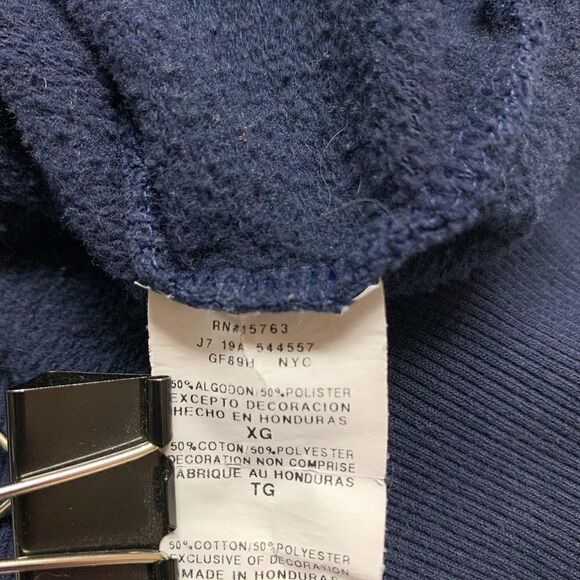 Champion Spellout Hoodie Mens Extra Large Blue Sweatshirt Outdoor Athletic Gym - Picture 9 of 12